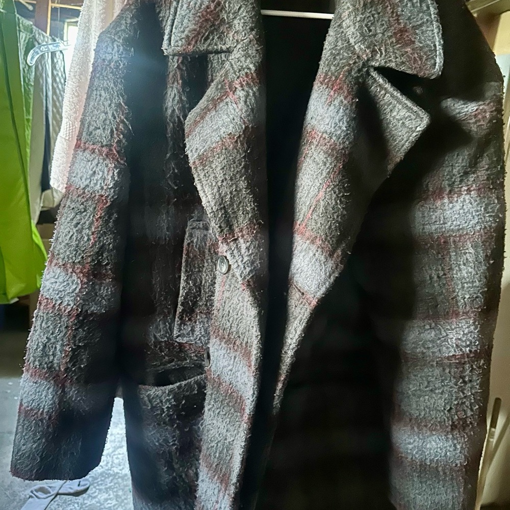 INC International Concepts Gray and Brown Trench Coat